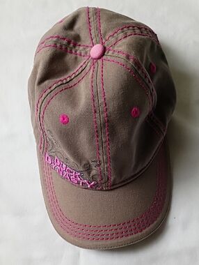 Ladies Fit Baseball Cap with Pink Stitching